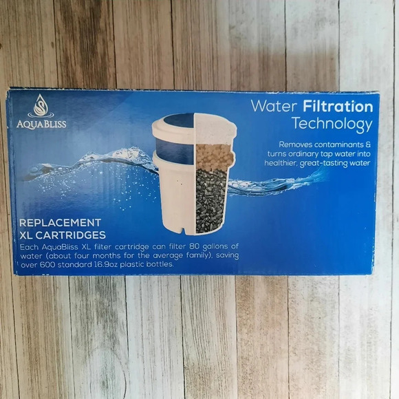Aqua Bliss Water Filtration Pitcher with 3 New Unopened Replacment Filters - Picture 7 of 11